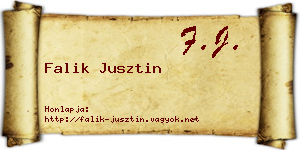 Falik Jusztin névjegykártya